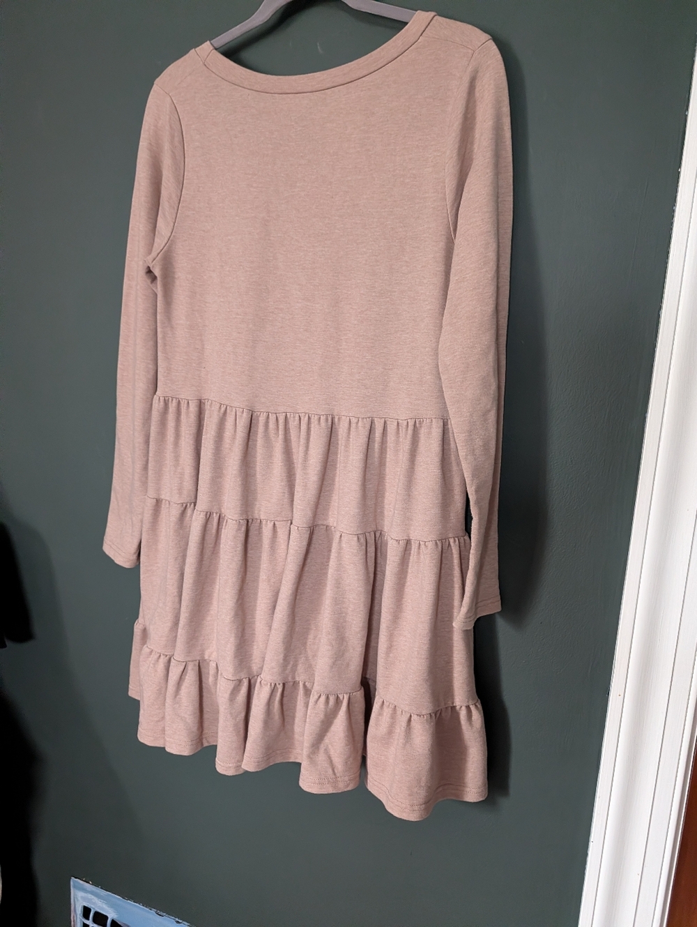 easel Soft Scoop Neck Tiered Dress - Dusty Mauve 0040 - Picture 5 of 5